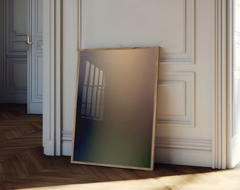 Farbverlauf-Aura-Kunst, druckbar – Beige, Salbeigrün, Schwarz/Marineblau