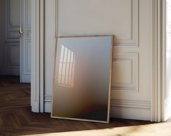 Farbverlaufs-Aura-Kunst zum Ausdrucken - Kastanienbraun, Beige, Pastellblau