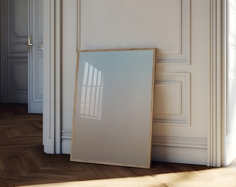 Farbverlaufs-Aura-Kunst zum Ausdrucken - Himmelblau, Beige, Sandbraun