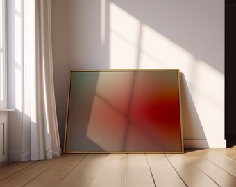 Farbverlaufs-Aura-Kunst | Druckbare Download |  Rot, Salbeigrün, Rostorange, Beige