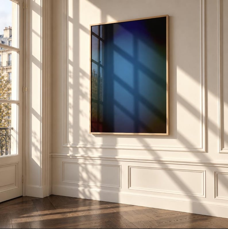 Blue Abstract Wall Art | Gradient Aura Printable | Moody Navy Digital ...
