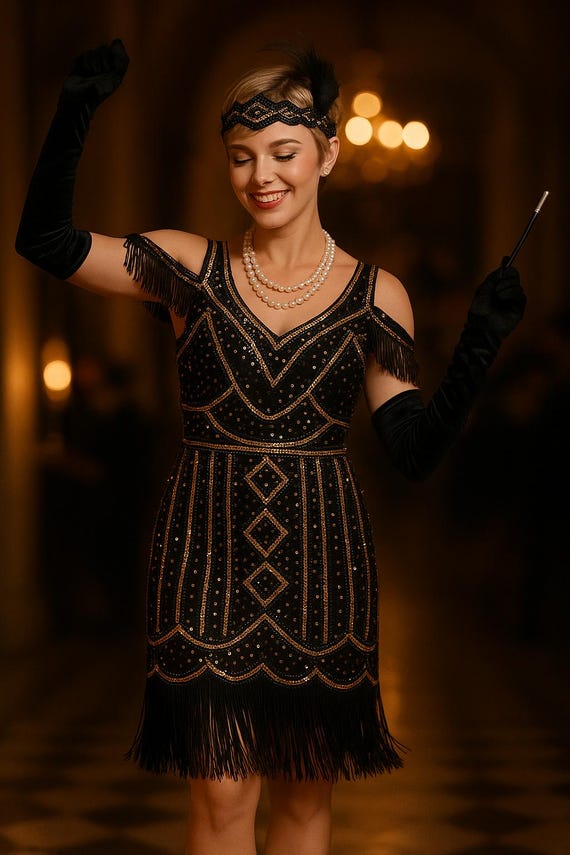 1920s cocktail dresses uk 1920s Vintage Inspired, Flapper Dress. Art Deco. Uk 12/14 & Plus Size 16