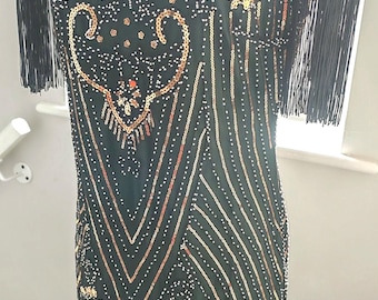 1920s Green & Gold Flapper Dress