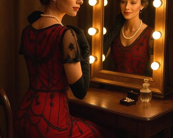 1920s Flapper Evening Gown & Luxury Accessory Set (UK 12/14)