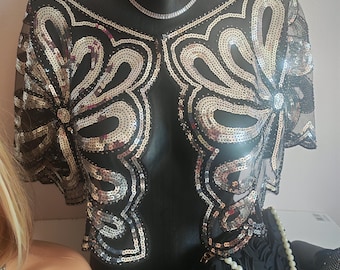 1920s Sequin Shawl, Evening Cloak. In various colours.