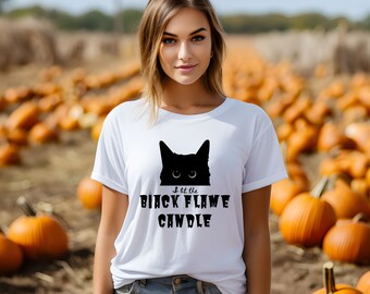 Camisa Hocus Pocus, Vela de llama negra, Camisa de Halloween, Gato negro