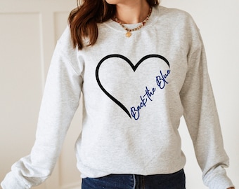 De vuelta la sudadera azul, sudadera de policía, camisa de esposa de policía, camisa delgada de línea azul, camisa de policía