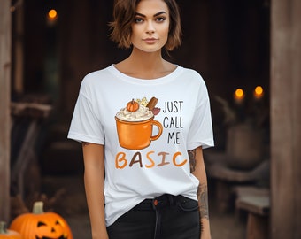 Camiseta de otoño, regalo de otoño, camisa básica para niña, camisa de especias de calabaza