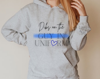 Número de placa personalizado, sudadera de esposa de policía, regalo de esposa de policía, número de placa, novia de policía, regalo de policía, placa de policía