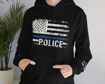 Sudadera con capucha de policía personalizada, esposa de policía, regalo de policía, sudadera con capucha de policía, regalo de policía, insignia de policía