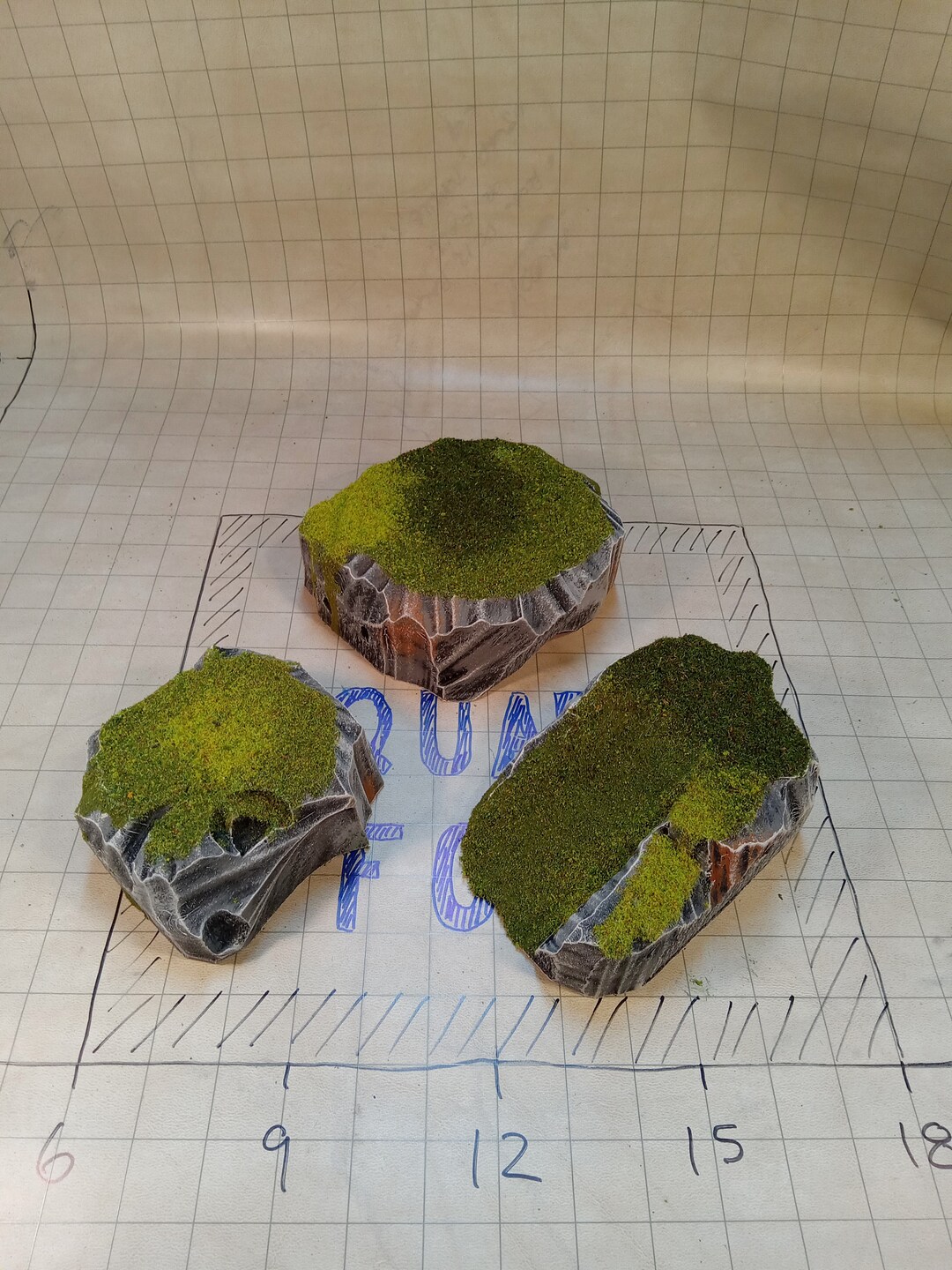 2 Tall Flat Top GRASS COVERED Hillsterrain for Etsy