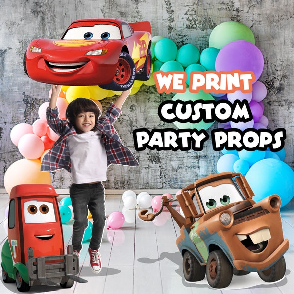 Cars or Custom Party Props Foamboard Cutouts | Birthday Party Balloon Decorations | Personalized Event Photo Booth Accessories | Handmade