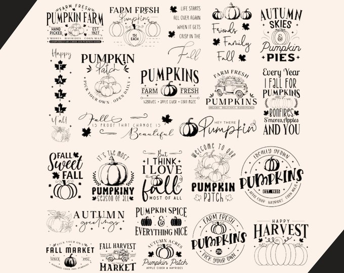 Rustic Farmhouse Fall Svg Bundle- Pumpkin Patch Svg- Autumn Sign Svg ...