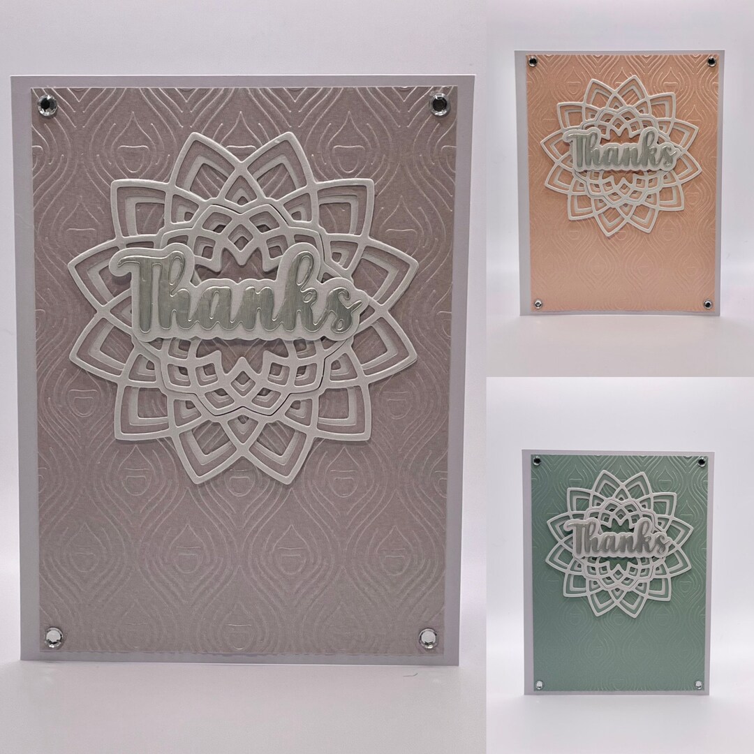 Embossed Thank You Cards With Layered Mandala, Set of 6 - Etsy