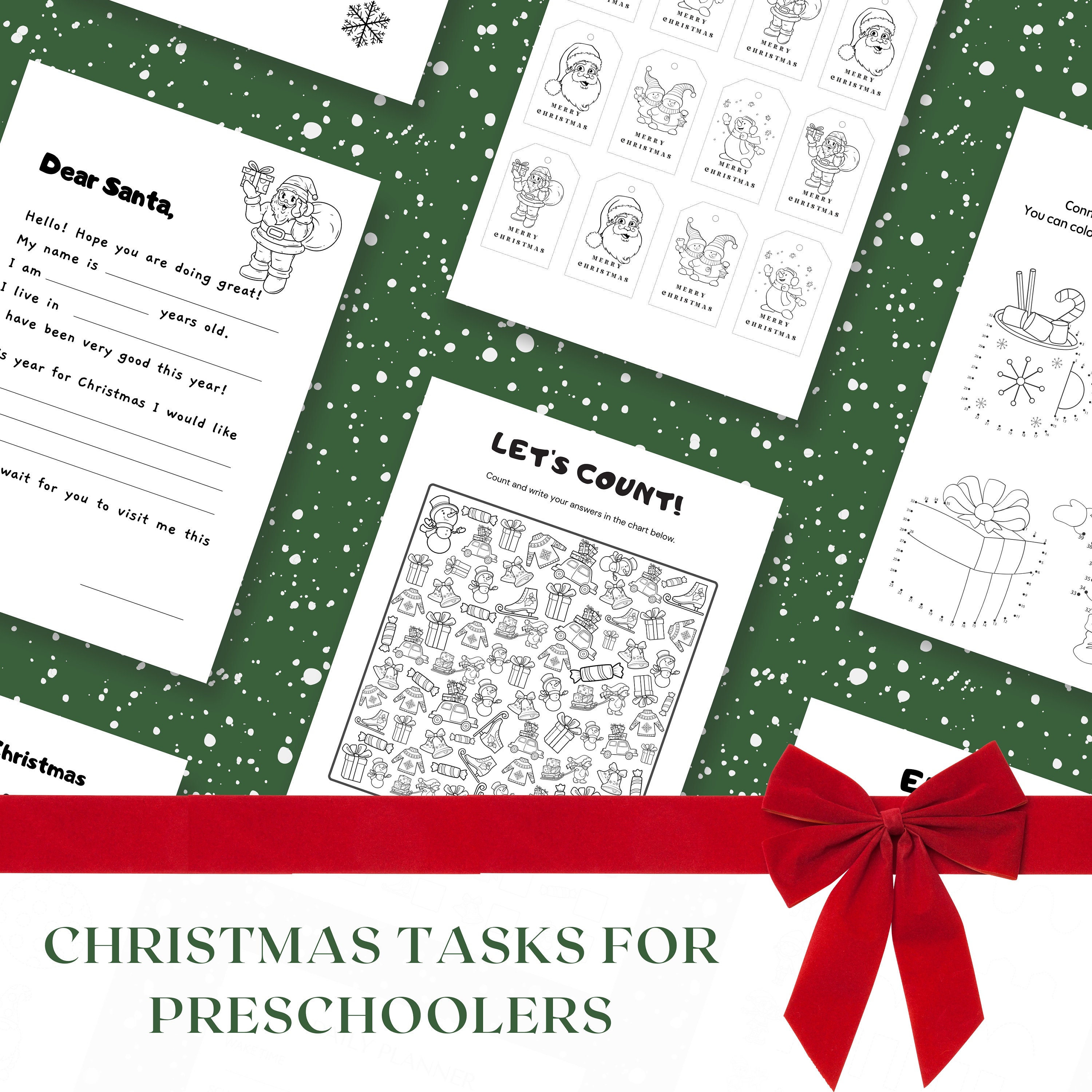 Printable Black and White Christmas Activities for Preschoolers ...