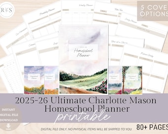 2025-26 Charlotte Mason Homeschool Planner: Vintage Art Lesson Planning (Digital Download)