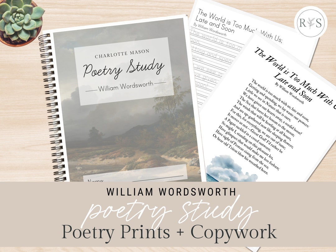 William Wordsworth Poetry Study: Charlotte Mason Copywork (digital ...