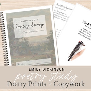 Studio di poesia / Emily Dickinson / Charlotte Mason Studio di poesia / Ambleside Online / Lavoro di copia di poesia / Lavoro di copia per la scuola materna a casa