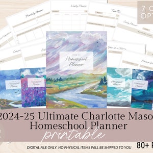 2024-25 Charlotte Mason Homeschool Planner | Lesson Planning Pages | Monthly Planner | Weekly Homeschool Lesson Planner | Term Planner