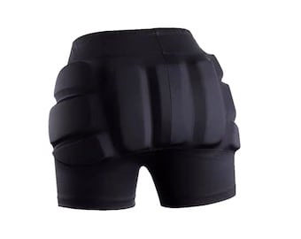 Pantalones cortos con almohadilla para el trasero para patinaje sobre hielo, snowboard, esquí, hockey, pantalones cortos acolchados protectores 3D para el coxis de la cadera