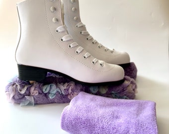 Patinaje sobre hielo/patinaje artístico de alta calidad, combinación de toallas y empapadores morados