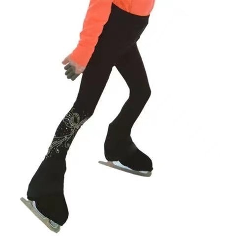 BONUS FREE GIFT Size Xl Ice Skating/figure Skating Leggings Over Boots  Black With Design -  Canada