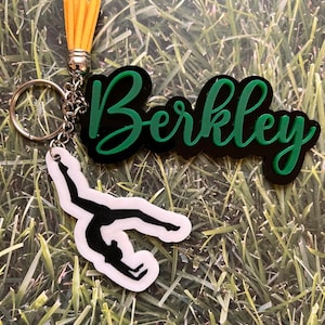 Double Acrylic Gymnastics Name Keychain