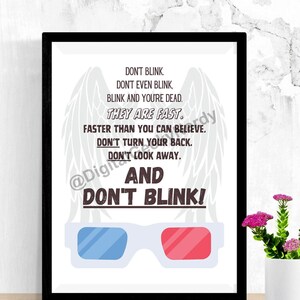 Don&#39;t Blink / Doctor Who / Digital Download / Printables / wall art / instant digital download file / weeping angels