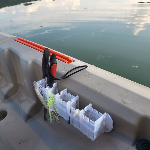 Fishing Caddy 9" x 2" (1x) - Boat & Kayak Mounted Compartment Tackle Caddy (lures, hooks, crankbaits, spinnerbaits, tools, accessories)