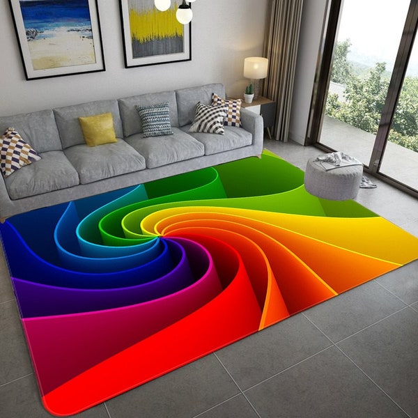 Rainbow rug carpet living room carpet rug custom rugs carpets gifts new
