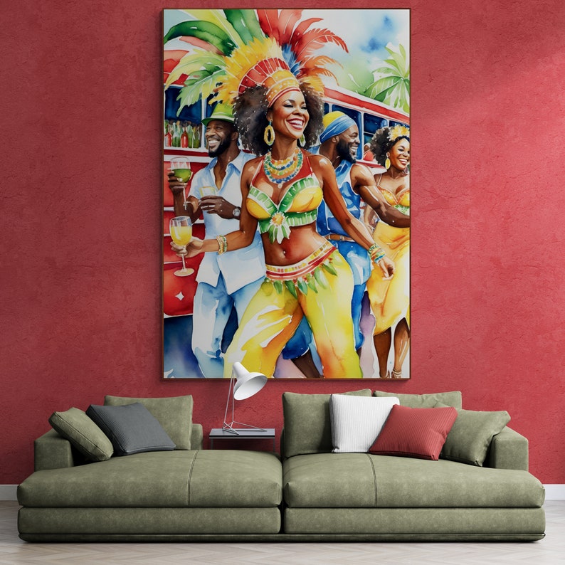 Jamaican Caribbean Island Carnival Festival Party, Party Tun Up, Gyal A Wine Up, Afro Caribbean, Caribbean Decal Digital Printable Wall Art image 4