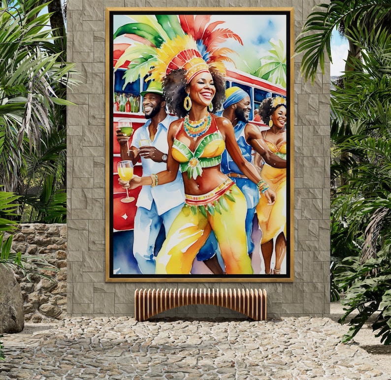 Jamaican Caribbean Island Carnival Festival Party, Party Tun Up, Gyal A Wine Up, Afro Caribbean, Caribbean Decal Digital Printable Wall Art image 1
