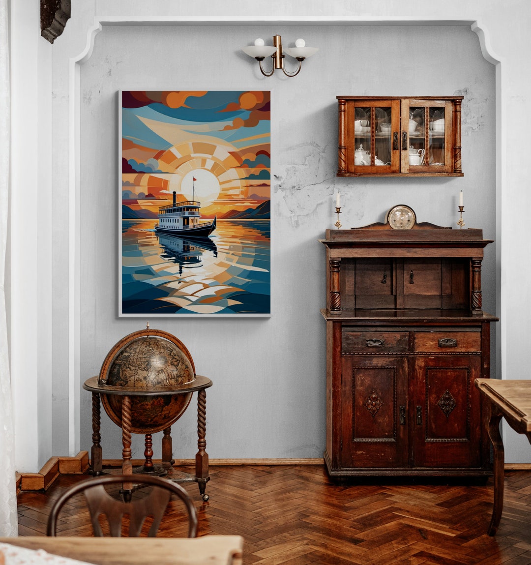 Sailing Wall Art Prints, Cargo Ship Art, Ship at Sea Wall Art, Boat