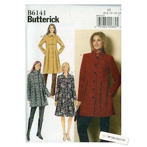 Butterick B6141 Fitted Coat Pattern Uncut OOP Vintage Sewing Pattern Womens Coat