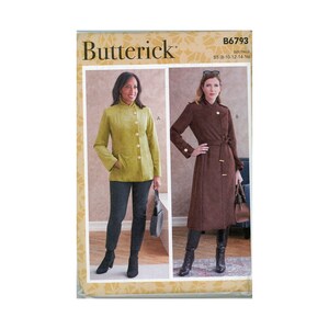 B6793 - Butterick Misses&#39; Jacket, Coat and Belt - Uncut Sewing Pattern