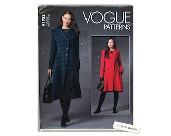 Vogue V1752 Sewing Pattern Dress Coat Fitted Wool Jacket Uncut OOP Vintage