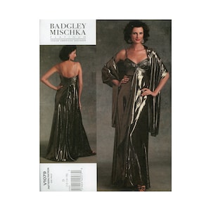V1079 Evening Gown and Stole Pattern, Vogue Designer Badgley Mischka • Formal Dress, Opera Dress, Symphony Dress, Ball Gown, Evening Gown
