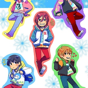 Swim club sticker set