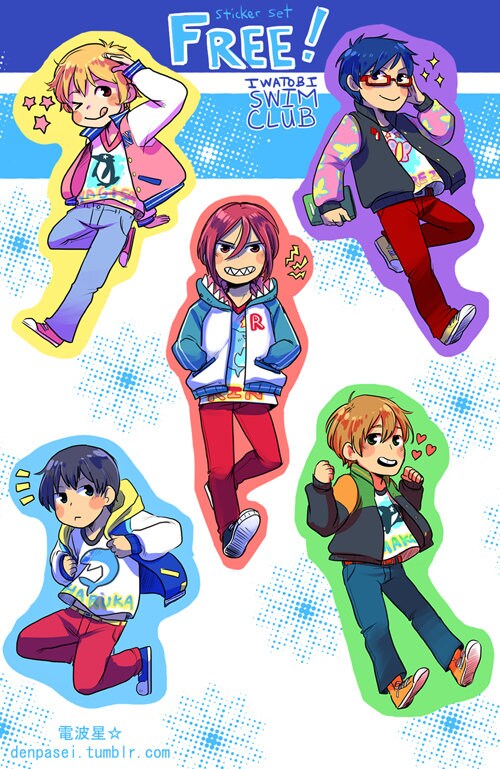 Swim Club Sticker Set