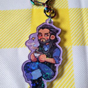 DAV Keychains, 2 Inch Acrylic Charms With Heart Clasp and Holographic ...