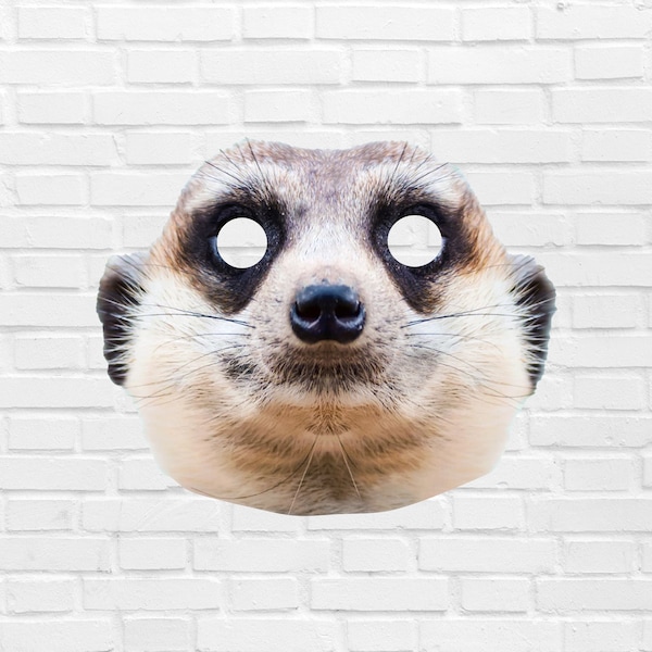 Meerkat Printable Mask, Meerkat Real Mask, Halloween Mask, Printable Mask,Meerkat Costume , Little Meerkat, Meerkat Party , Zoom Costume