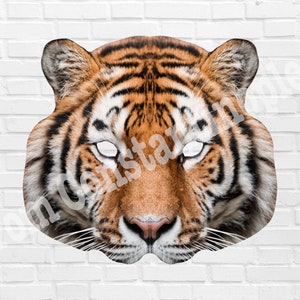 Tiger Printable Mask, Tiger Real Photo Mask, Halloween Mask, Printable Tiger Mask, TigerCostume , Little Tiger, Tiger Party , Zoom Costume