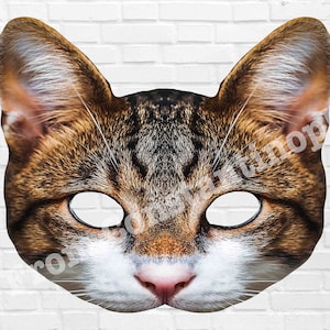 Taby Cat Printable Mask, Cat,Taby Cat Real Photo Cat Mask, Halloween Mask, Printable Mask,Taby Cat Costume ,Taby Cat Party , Zoom Costume