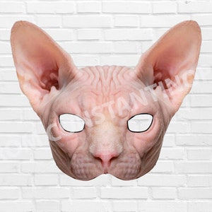 Therian Mask Cat Carnival Funny Hairless Animals Dog Clothes Horror Head  Latex Mascara Halloween Rave Cosplay Costume For Men