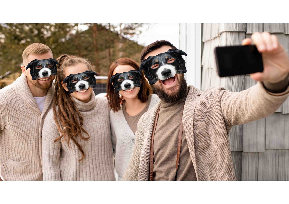 Border Collie Printable Mask, Dog,real Photo Dog Mask, Halloween Mask, Printable Mask,dog