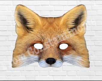 Máscara de zorro rojo: disfraz de Halloween imprimible (tamaño adulto y niño) (PDF)