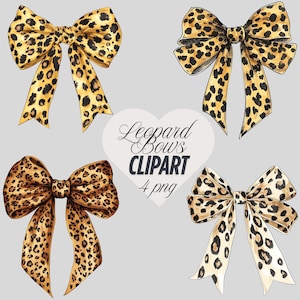 Lazo de leopardo de acuarela, clipart PNG, lazo con estampado animal glamuroso, clip art de diva de moda, lazo de pelo de leopardo salvaje, lazo elegante PNG para pegatinas de moda