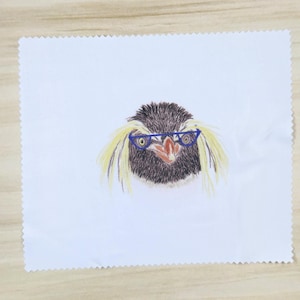 Cute Animal Penguin in Glasses, Microfiber Cleaning Cloth, Eye Glass Cleaning Cloth, Tablet Cleaning Cloth, Phone Cleaning Cloth, Lens Wipe