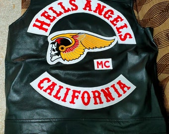 Hells Angels Weste Jax Leder Motorradweste, Bikerweste, ärmellose Bikerclubweste Geschenk für ihn Jacke