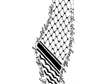 Hand-sketched Palestine Map Digital Print